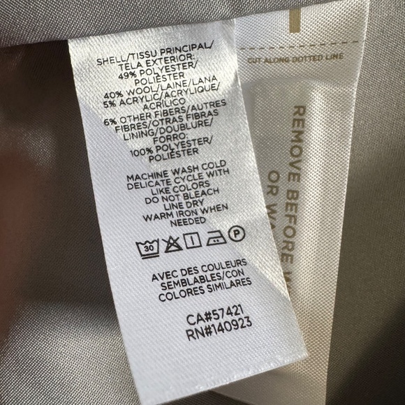 LOFT Gray Single Breasted Wool Blend Trench Coat SZ XS - Picture 4 of 9